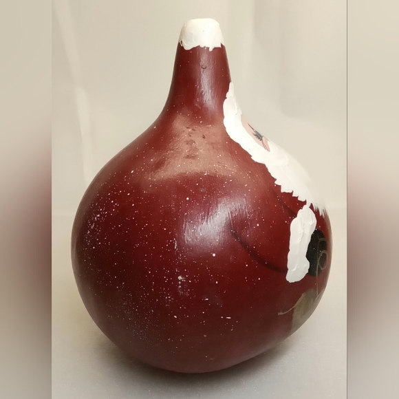 Vintage Hand Painted Gourd Santa Claus Christmas Decor Folk Art Primitive 7.5" - Picture 2 of 7